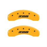 MGP 4 Caliper Covers Engraved Front Gen 5/Camaro Engraved Rear Gen 5/Z28 Yellow finish black ch thumbnail 2