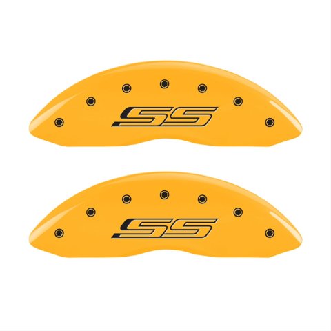 MGP 4 Caliper Covers Engraved Front & Rear Gen 5/SS Yellow finish black ch thumbnail 2