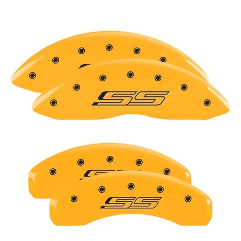 MGP 4 Caliper Covers Engraved Front & Rear Gen 5/SS Yellow finish black ch thumbnail 3