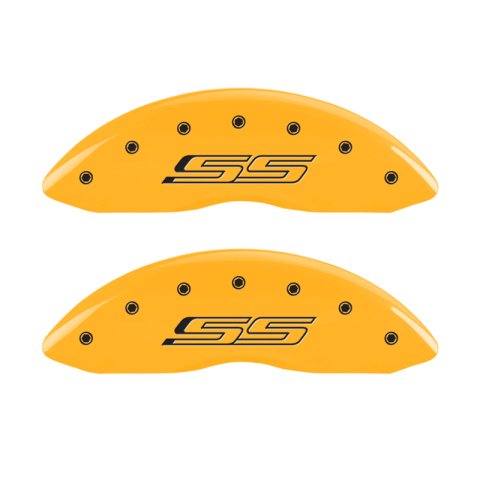 MGP 4 Caliper Covers Engraved Front & Rear Gen 5/SS Yellow finish black ch thumbnail 5