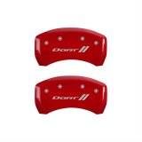 MGP 4 Caliper Covers Engraved Front & Rear With stripes/Dart Red finish silver ch thumbnail 2