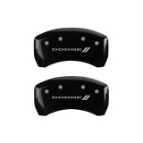 MGP 4 Caliper Covers Engraved Front & Rear With stripes/Dodge Black finish silver ch thumbnail 2