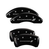 MGP 4 Caliper Covers Engraved Front & Rear With stripes/Dodge Black finish silver ch thumbnail 4
