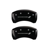 MGP 4 Caliper Covers Engraved Front & Rear With stripes/Dodge Black finish silver ch thumbnail 9