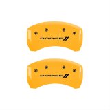 MGP 4 Caliper Covers Engraved Front & Rear With stripes/Dodge Yellow finish black ch thumbnail 2