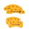 MGP 4 Caliper Covers Engraved Front & Rear With stripes/Dodge Yellow finish black ch thumbnail 8