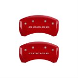 MGP 4 Caliper Covers Engraved Front & Rear With out stripes/Dodge Red finish silver ch thumbnail 1