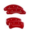 MGP 4 Caliper Covers Engraved Front & Rear With out stripes/Dodge Red finish silver ch thumbnail 8