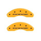 MGP 4 Caliper Covers Engraved Front & Rear With out stripes/Dodge Yellow finish black ch thumbnail 1