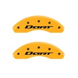 MGP 4 Caliper Covers Engraved Front & Rear With out stripes/Dart Yellow finish black ch thumbnail 1