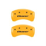 MGP 4 Caliper Covers Engraved Front & Rear With out stripes/Dart Yellow finish black ch thumbnail 2