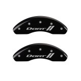 MGP 4 Caliper Covers Engraved Front & Rear With stripes/Dart Black finish silver ch thumbnail 1
