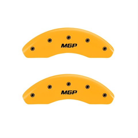 MGP 4 Caliper Covers Engraved Front & Rear MGP Yellow finish black ch thumbnail 1