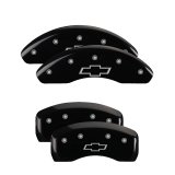 MGP 4 Caliper Covers Engraved Front & Rear Bowtie Black finish silver ch thumbnail 1