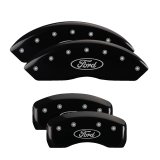 MGP 4 Caliper Covers Engraved Front & Rear Oval logo/Ford Black finish silver ch thumbnail 3