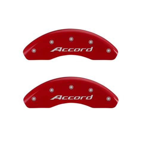 MGP 4 Caliper Covers Engraved Front Accord Engraved Rear Accord Red finish silver ch thumbnail 2