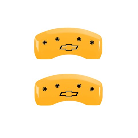 MGP 4 Caliper Covers Engraved Front & Rear Bowtie Yellow finish black ch thumbnail 8