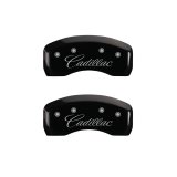 MGP 4 Caliper Covers Engraved Front & Rear Cursive/Cadillac Black finish silver ch thumbnail 9