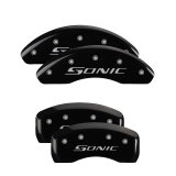 MGP 4 Caliper Covers Engraved Front & Rear Sonic Black finish silver ch thumbnail 3
