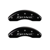 MGP 4 Caliper Covers Engraved Front & Rear Sonic Black finish silver ch thumbnail 7
