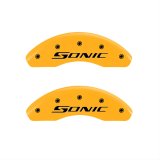 MGP 4 Caliper Covers Engraved Front & Rear Sonic Yellow finish black ch thumbnail 2