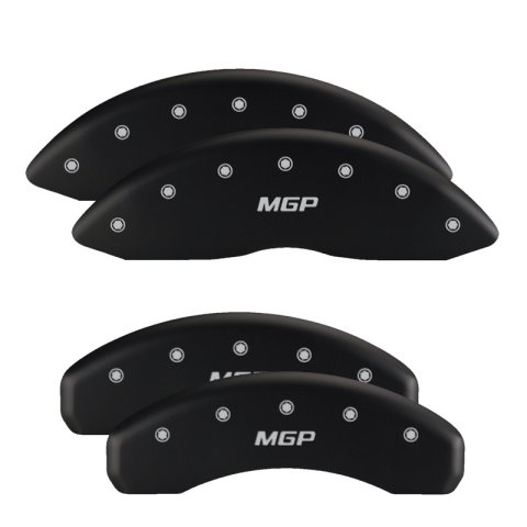MGP Front set 2 Caliper Covers Engraved Front Bowtie Red finish silver ch thumbnail 3