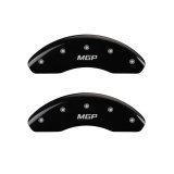 MGP Front set 2 Caliper Covers Engraved Front MGP Black finish silver ch thumbnail 1