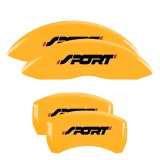 MGP 4 Caliper Covers Engraved Front & Rear Oval logo/Ford Yellow finish black ch thumbnail 6