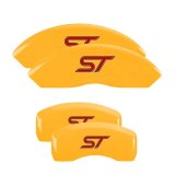 MGP 4 Caliper Covers Engraved Front & Rear No bolts/ST Yellow finish black ch thumbnail 3