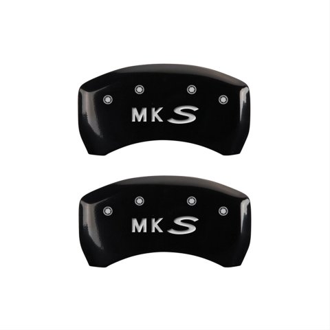 MGP 4 Caliper Covers Engraved Front Lincoln Engraved Rear MKS Black finish silver ch thumbnail 2