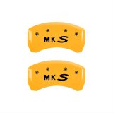 MGP 4 Caliper Covers Engraved Front Lincoln Engraved Rear MKS Yellow finish black ch thumbnail 1