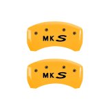 MGP 4 Caliper Covers Engraved Front Lincoln Engraved Rear MKS Yellow finish black ch thumbnail 9