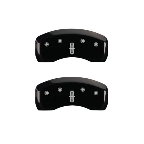 MGP 4 Caliper Covers Engraved Front Lincoln Engraved Rear Star logo Black finish silver ch thumbnail 9