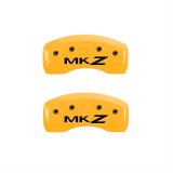 MGP 4 Caliper Covers Engraved Front Lincoln Engraved Rear MKZ Yellow finish black ch thumbnail 2