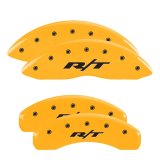 MGP 4 Caliper Covers Engraved Front & Rear RT1-Truck Yellow finish black ch thumbnail 3