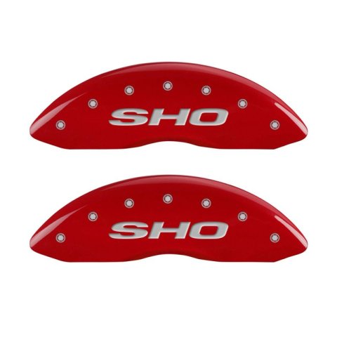 MGP 4 Caliper Covers Engraved Front & Rear SHO Red finish silver ch thumbnail 4