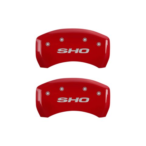 MGP 4 Caliper Covers Engraved Front & Rear SHO Red finish silver ch thumbnail 7