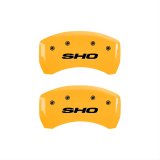MGP 4 Caliper Covers Engraved Front & Rear SHO Yellow finish black ch thumbnail 2