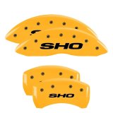 MGP 4 Caliper Covers Engraved Front & Rear SHO Yellow finish black ch thumbnail 3