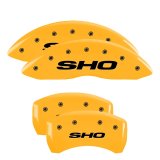 MGP 4 Caliper Covers Engraved Front & Rear SHO Yellow finish black ch thumbnail 6