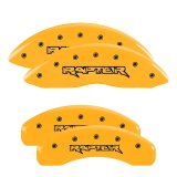 MGP 4 Caliper Covers Engraved Front & Rear Oval logo/Ford Yellow finish black ch thumbnail 6