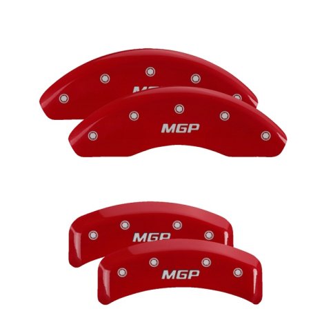 MGP 4 Caliper Covers Engraved Front & Rear MGP Red finish silver ch thumbnail 6
