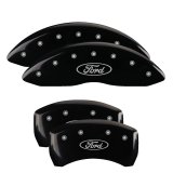 MGP 4 Caliper Covers Engraved Front & Rear Oval logo/Ford Black finish silver ch thumbnail 2