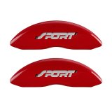 MGP 4 Caliper Covers Engraved Front & Rear No bolts/Sport Red finish silver ch thumbnail 1