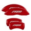 MGP 4 Caliper Covers Engraved Front & Rear No bolts/Sport Red finish silver ch thumbnail 5