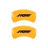 MGP 4 Caliper Covers Engraved Front & Rear No bolts/Sport Yellow finish black ch thumbnail 1