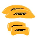 MGP 4 Caliper Covers Engraved Front & Rear No bolts/Sport Yellow finish black ch thumbnail 3