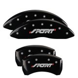 MGP 4 Caliper Covers Engraved Front & Rear SPORT Black finish silver ch thumbnail 3