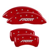 MGP 4 Caliper Covers Engraved Front & Rear SPORT Red finish silver ch thumbnail 2