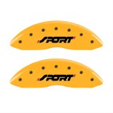 MGP 4 Caliper Covers Engraved Front & Rear SPORT Yellow finish black ch thumbnail 1